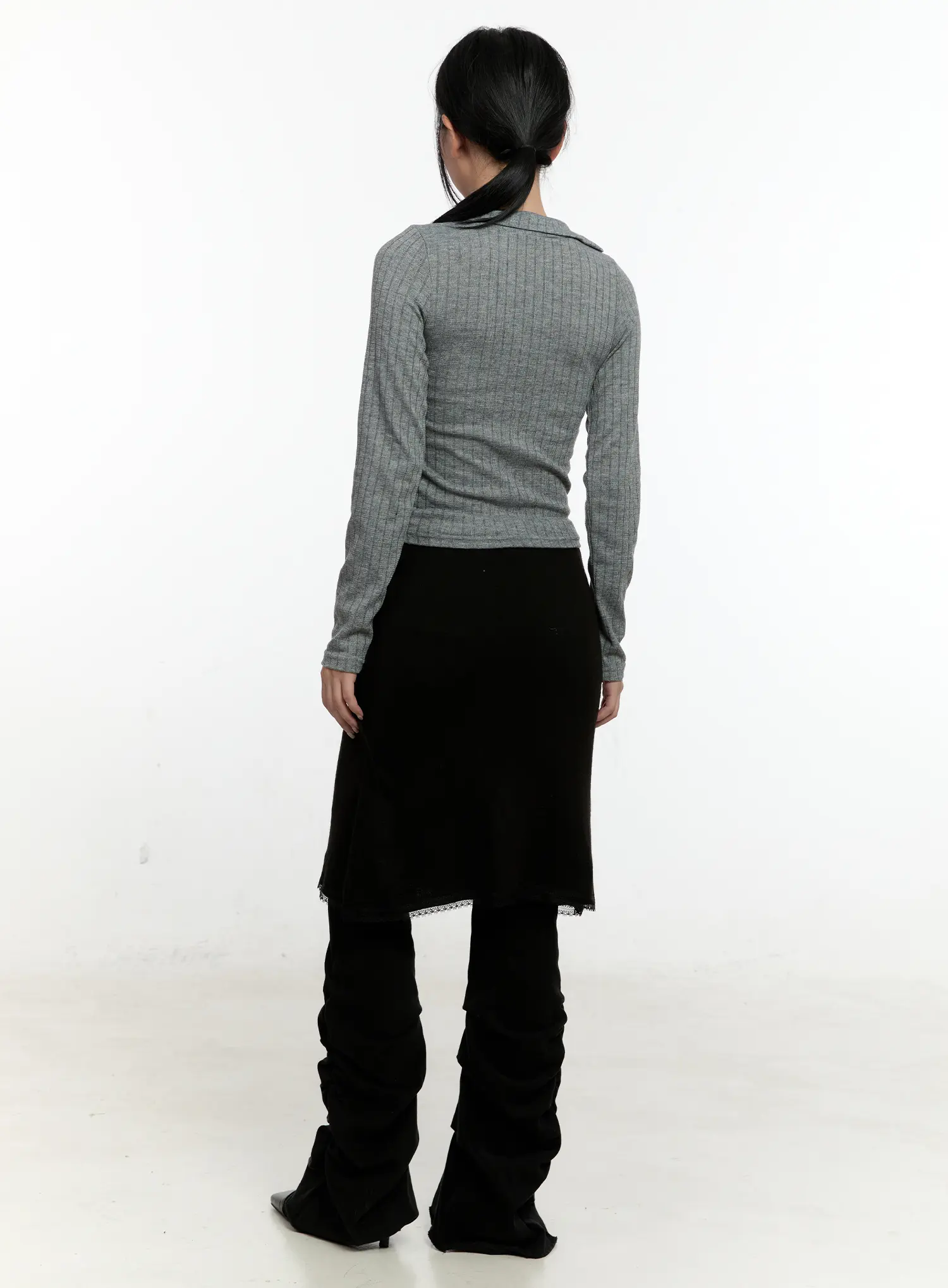 Mono Asymmetric Snap Turtleneck Top CN505 - Image 5