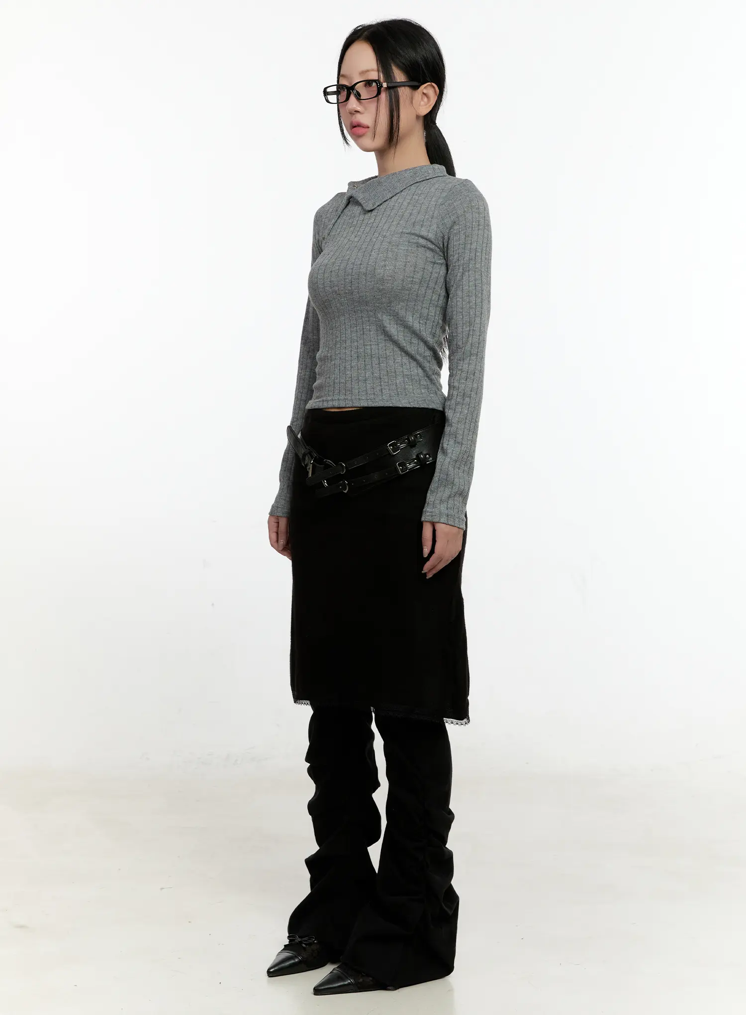 Mono Asymmetric Snap Turtleneck Top CN505 - Image 7