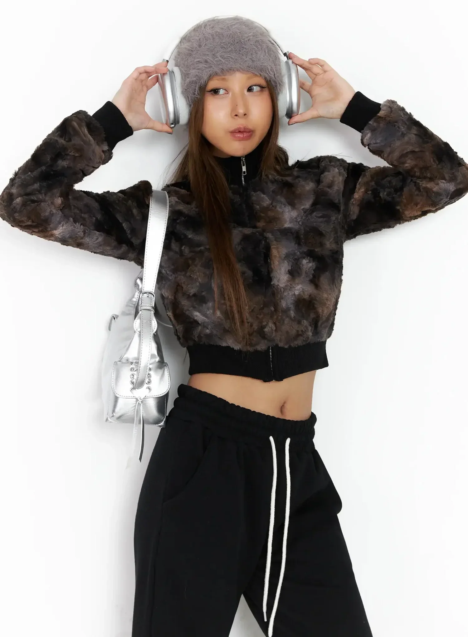 Multi-Color Faux Fur Zip-Up Jacket ID503 - Image 11