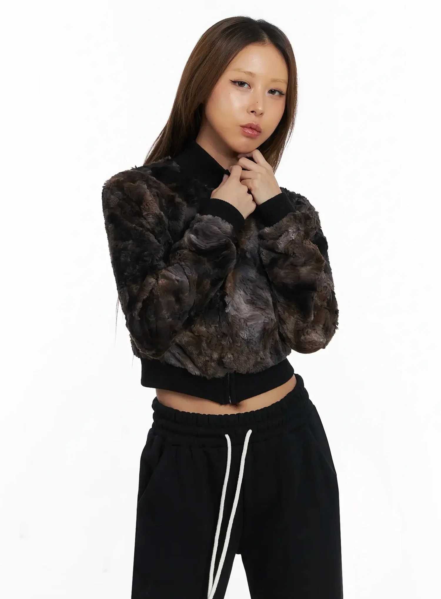 Multi-Color Faux Fur Zip-Up Jacket ID503 - Image 5