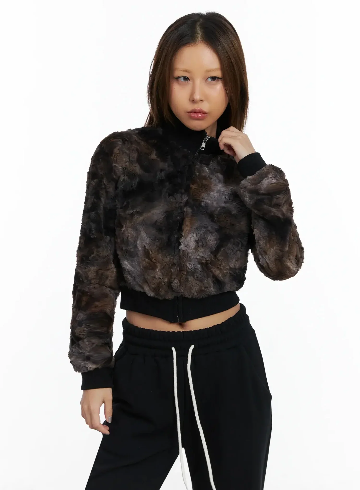 Multi-Color Faux Fur Zip-Up Jacket ID503 - Image 6