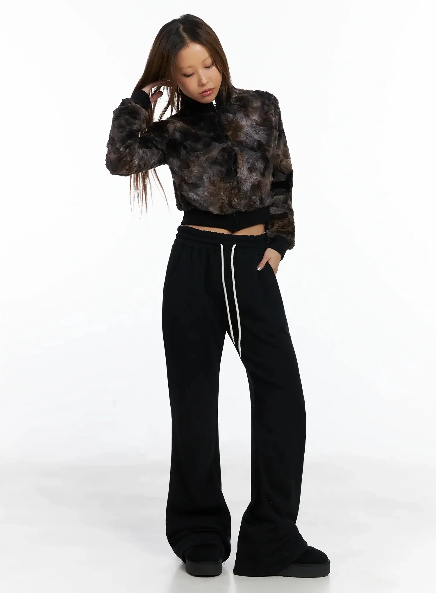 Multi-Color Faux Fur Zip-Up Jacket ID503 - Image 8