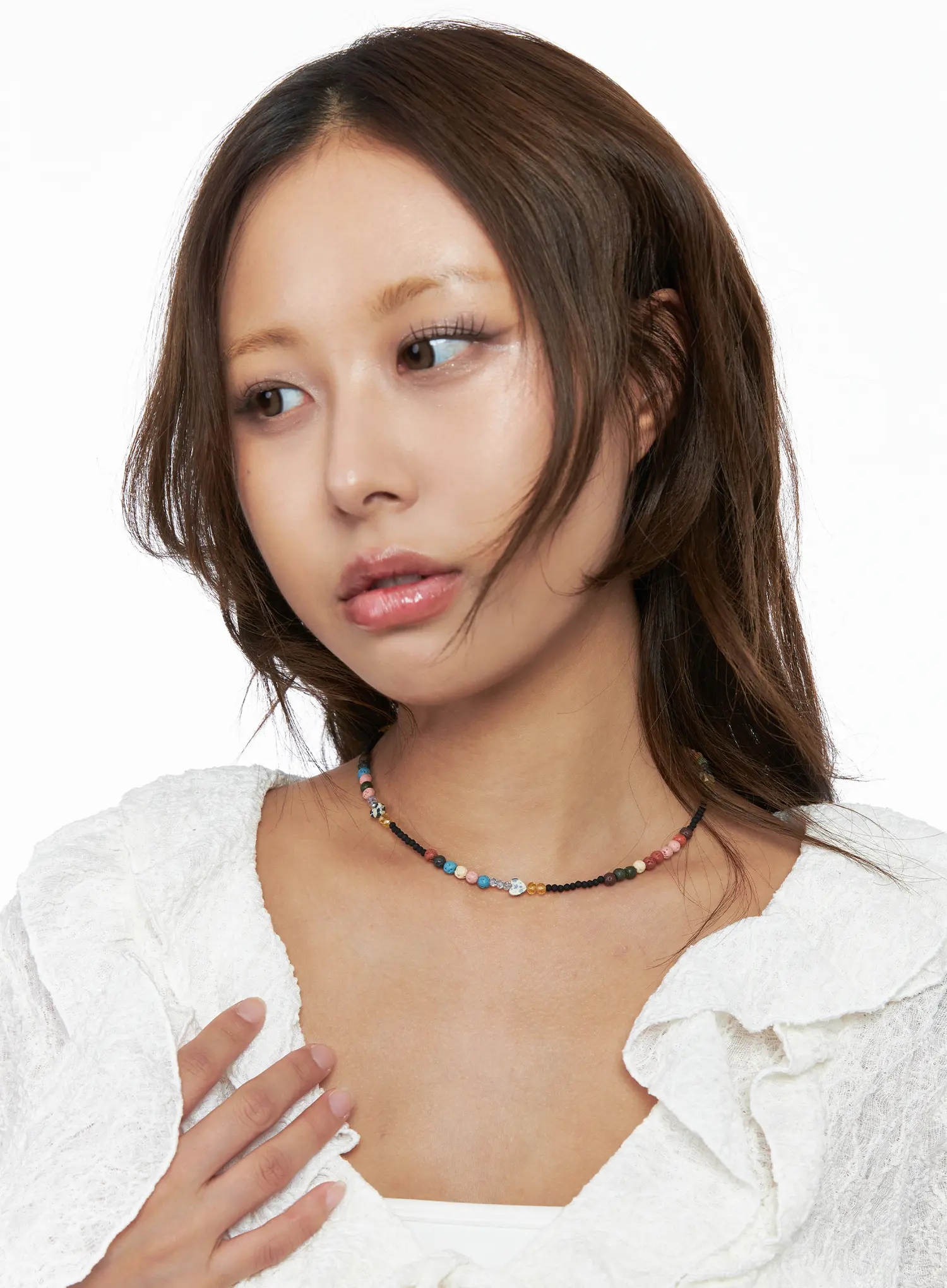 Multicolor Beaded Choker Necklace CO513 - Image 3