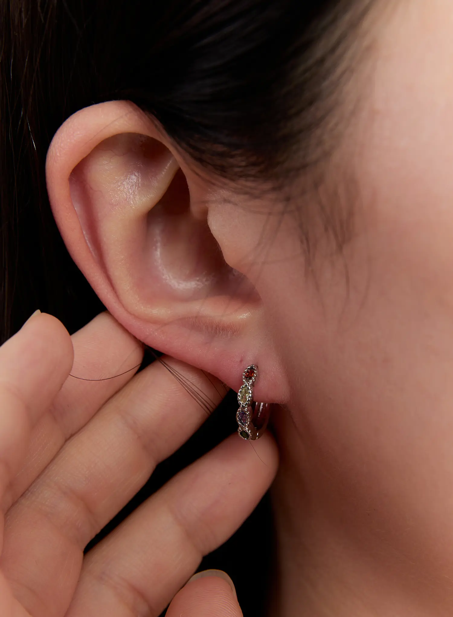 Multicolor Hoop Earrings IN528 - Image 2
