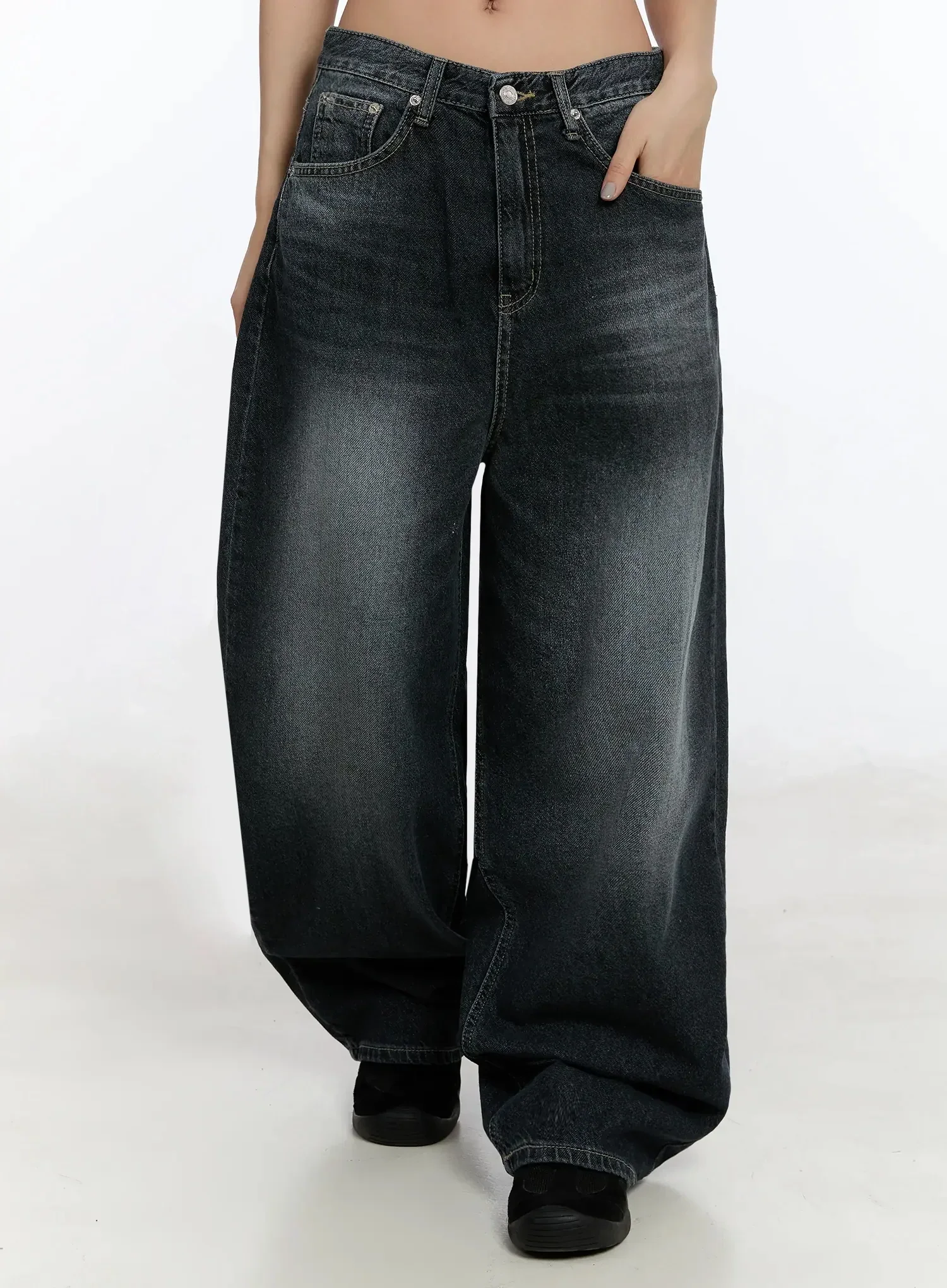Naeu Dark Washed Wide Jeans IM509 - Image 4