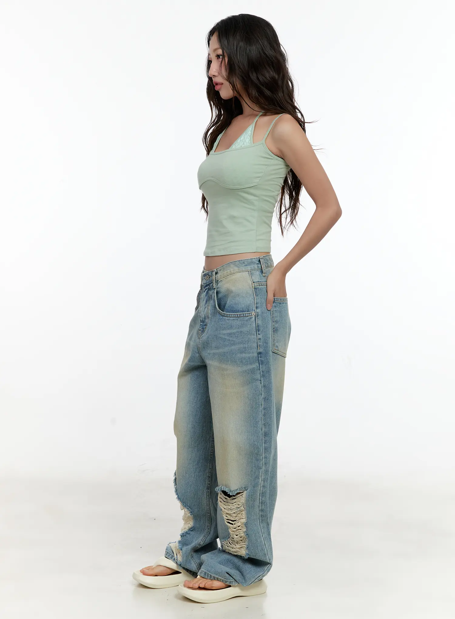 Naeun Distressed Baggy Jeans CL531 - Image 7