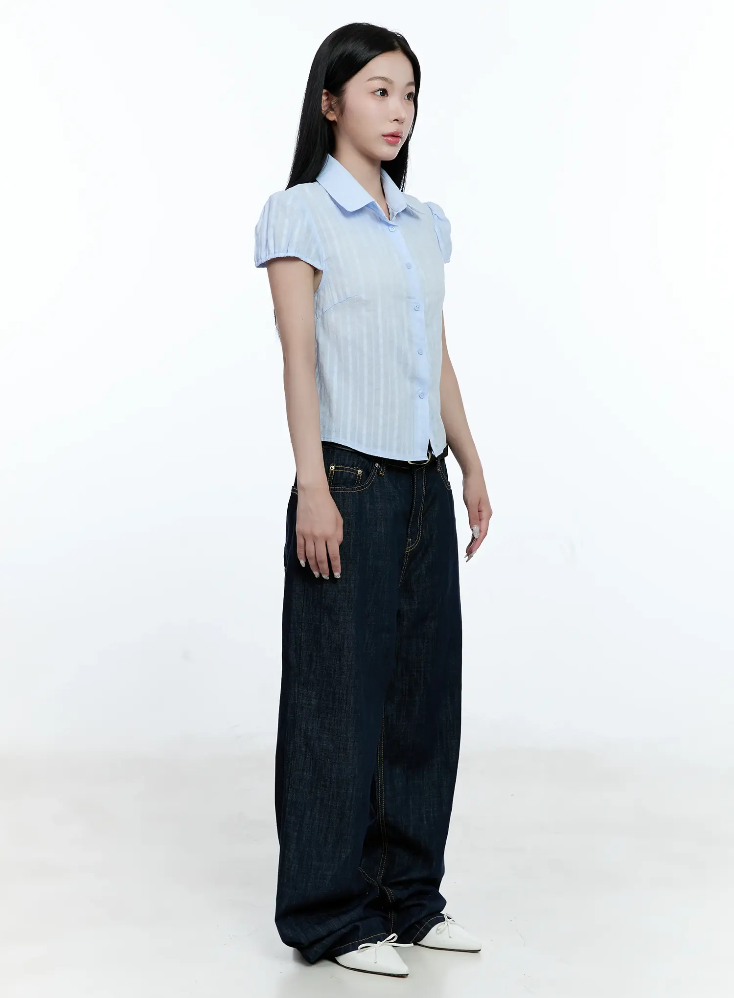 Nari No-Fade Wide-Leg Denim Jeans CG512 - Image 4