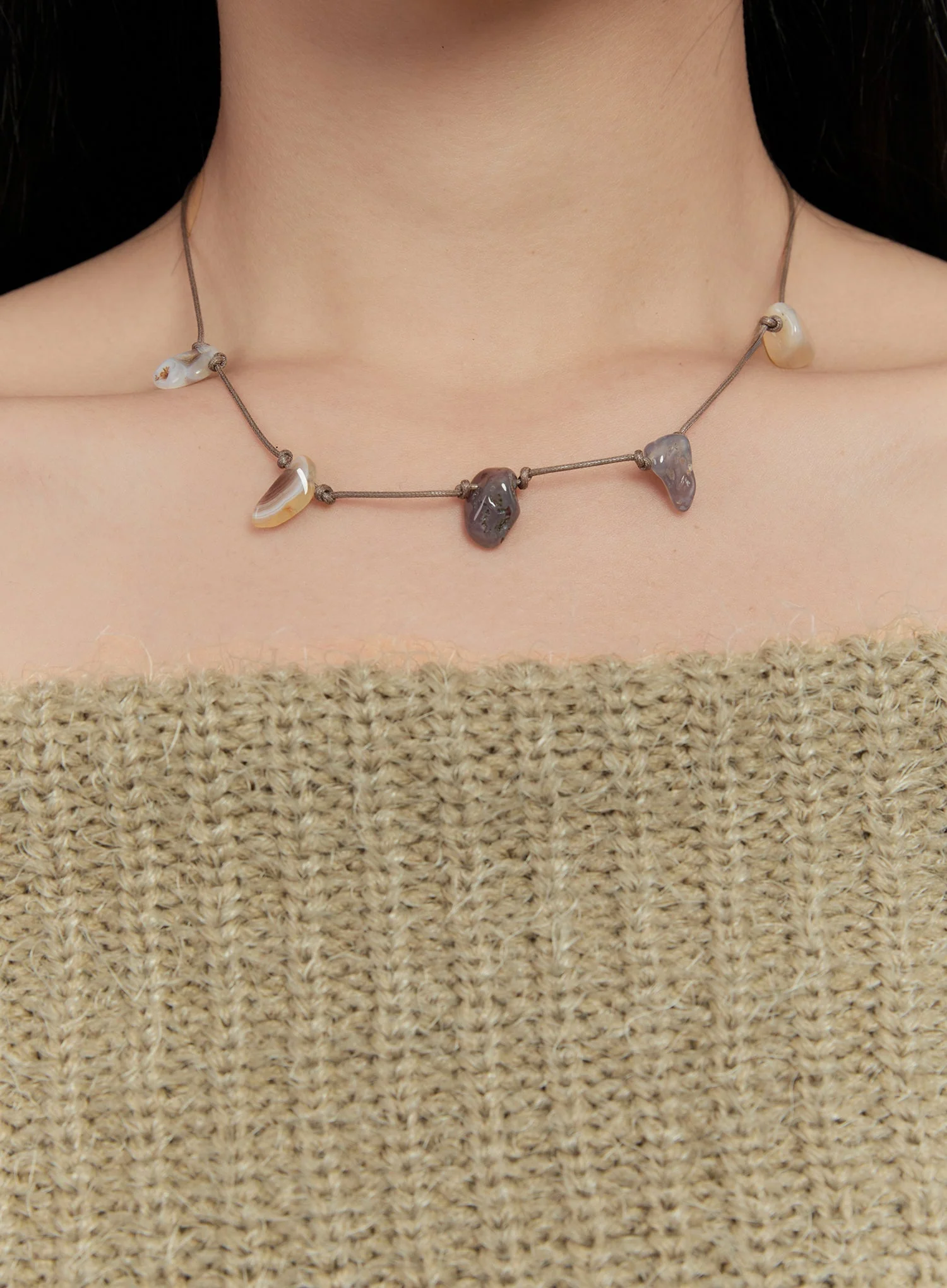 Natural Stone Pendant Necklace CN506