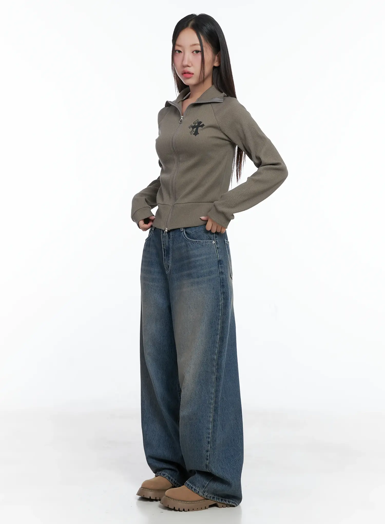 Neriah Vintage Wash Baggy Jeans CS503 - Image 8