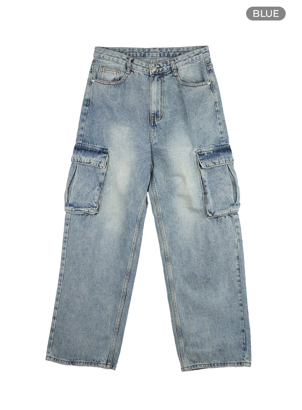 Neve Washed Cargo Denim Jeans IS427 - Image 12