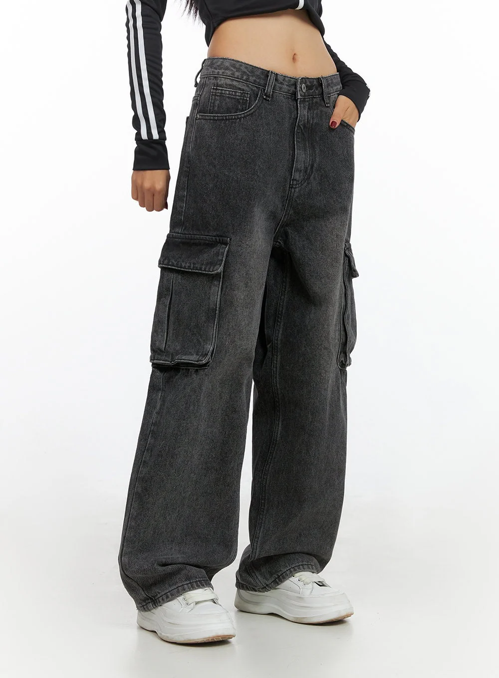 Neve Washed Cargo Denim Jeans IS427 - Image 2