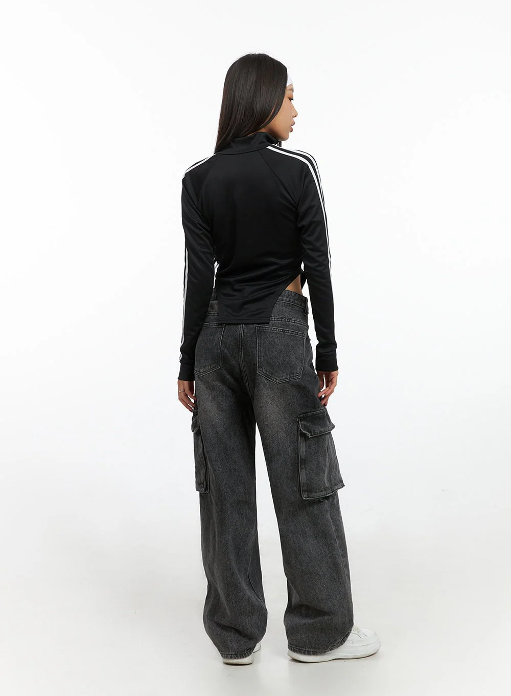 Neve Washed Cargo Denim Jeans IS427 - Image 9