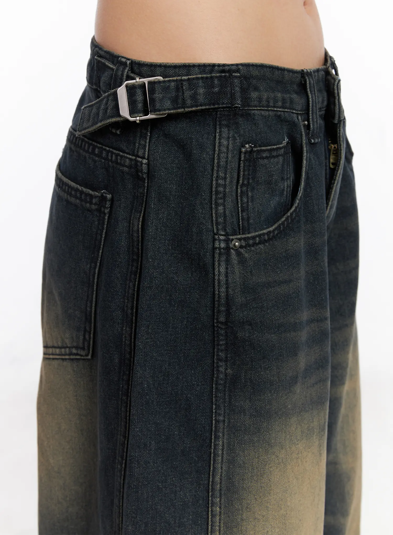 Noe Side Belt Wide Leg Jeans CO507 - Image 3