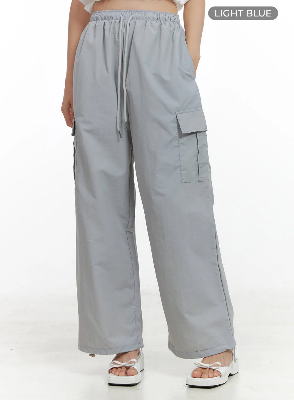 Nylon Cargo Pocket String Pants OL411 - Image 9