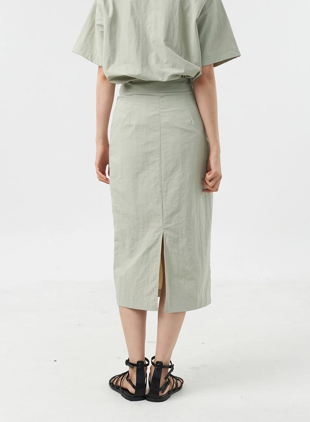 Nylon Midi Skirt OU309 - Image 10