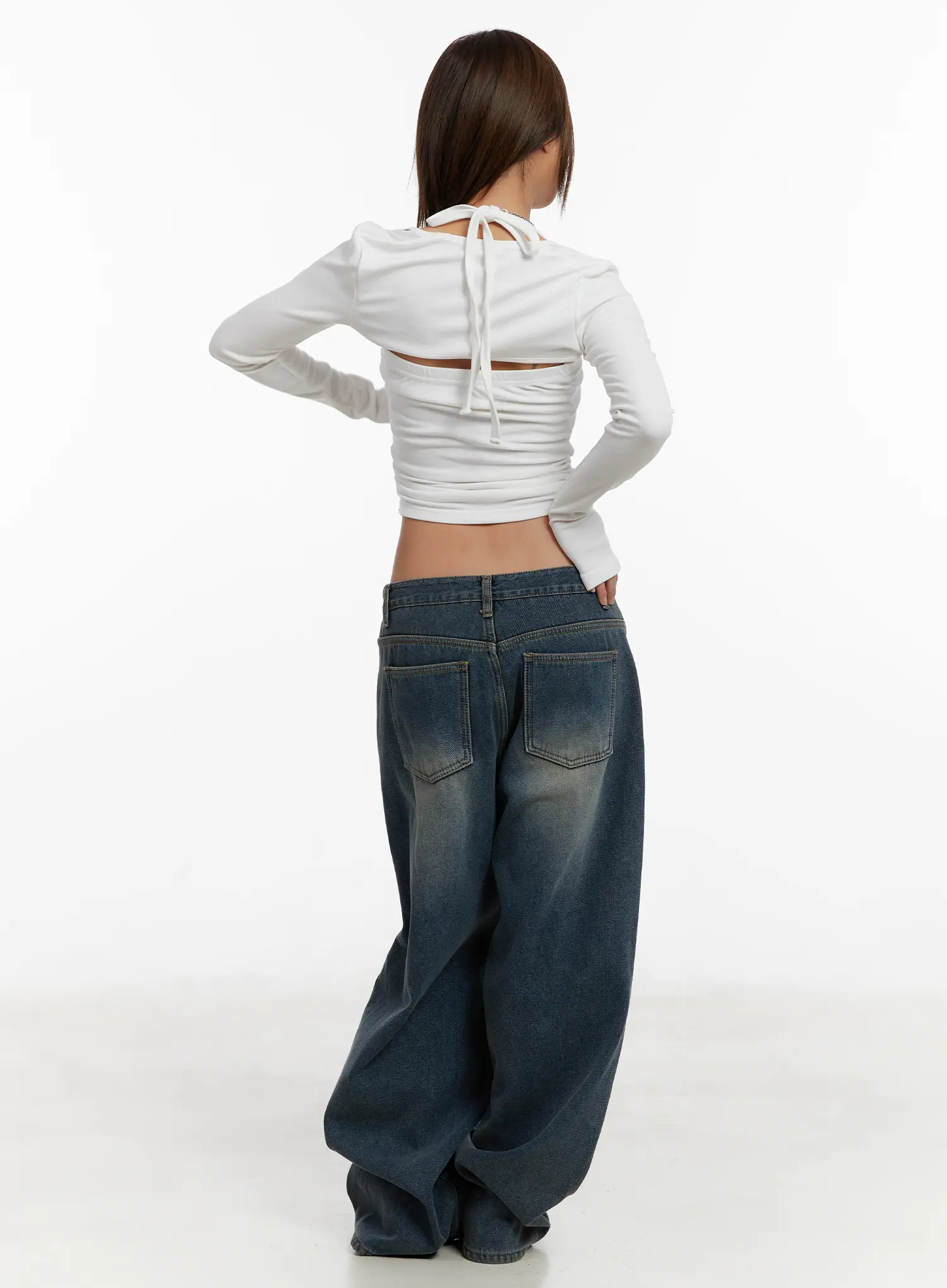 Oaklee Vintage Fleece Wide Leg Jeans CD515 - Image 9