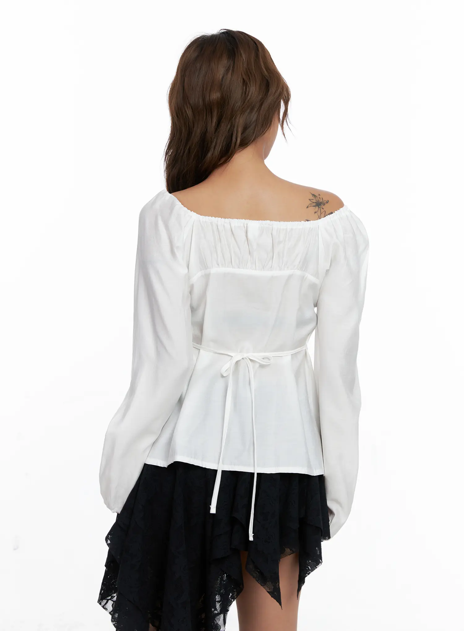 Off-Shoulder Button-Up Blouse CS522 - Image 9