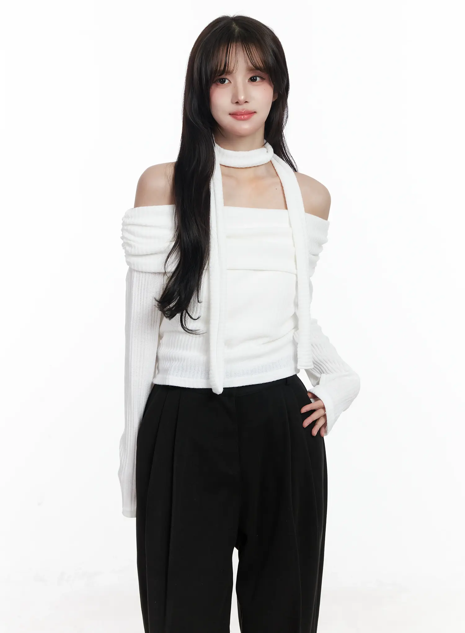 Off-Shoulder Choker Top IJ529 - Image 2
