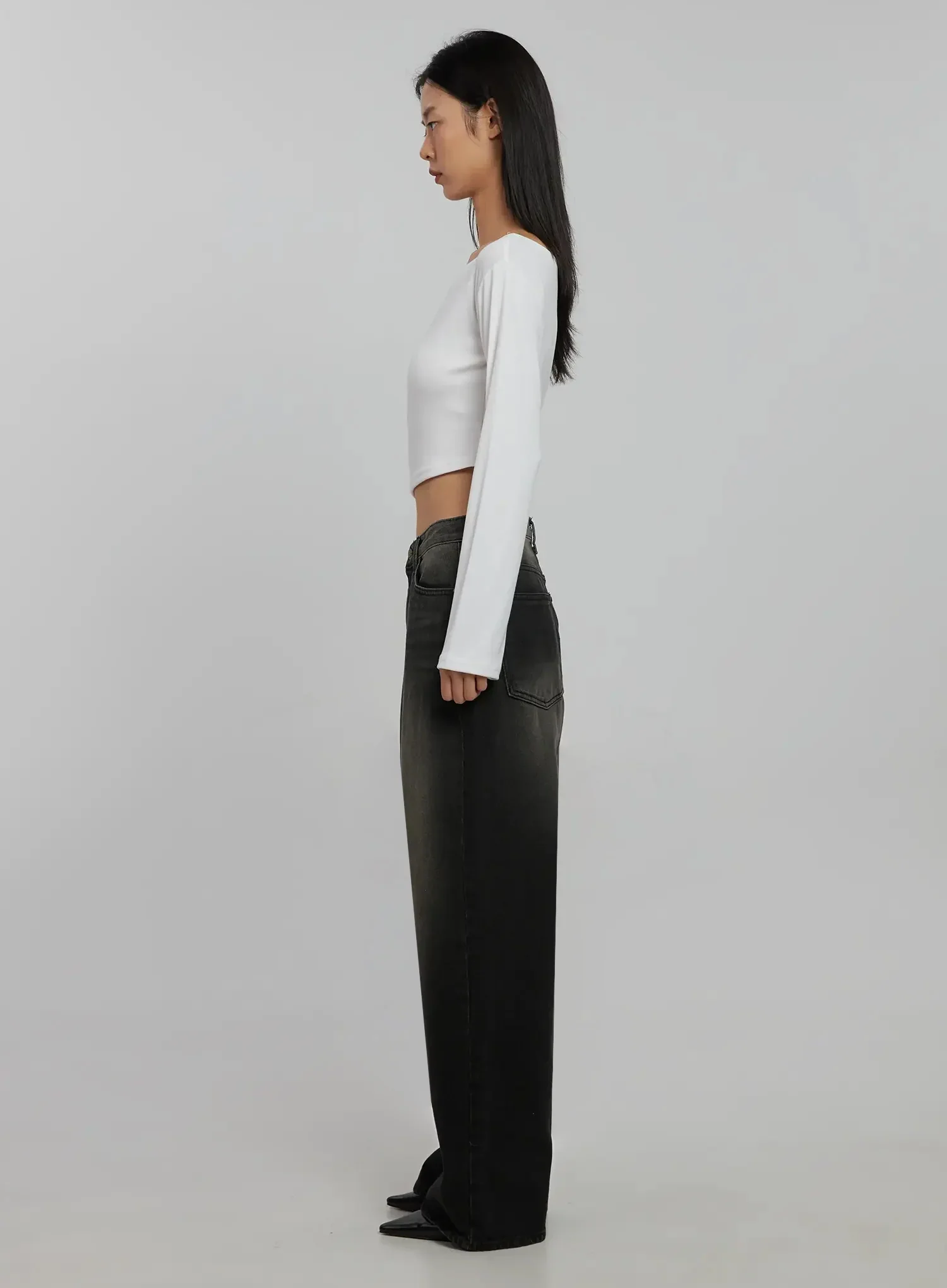 Off-Shoulder Crop Long Sleeve Top IJ509 - Image 6