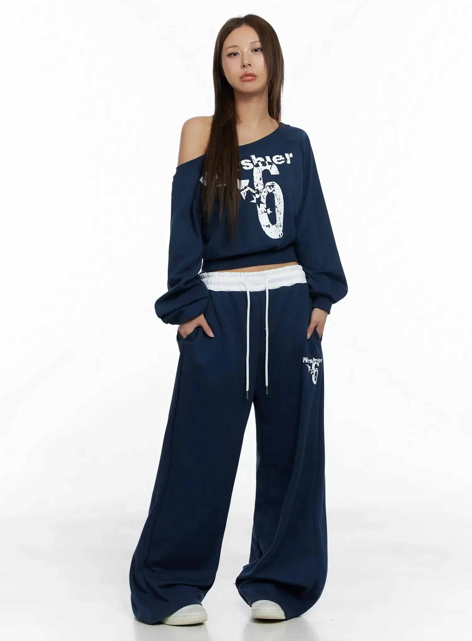 Off-Shoulder Cropped Sweatshirt IG527 - Image 12