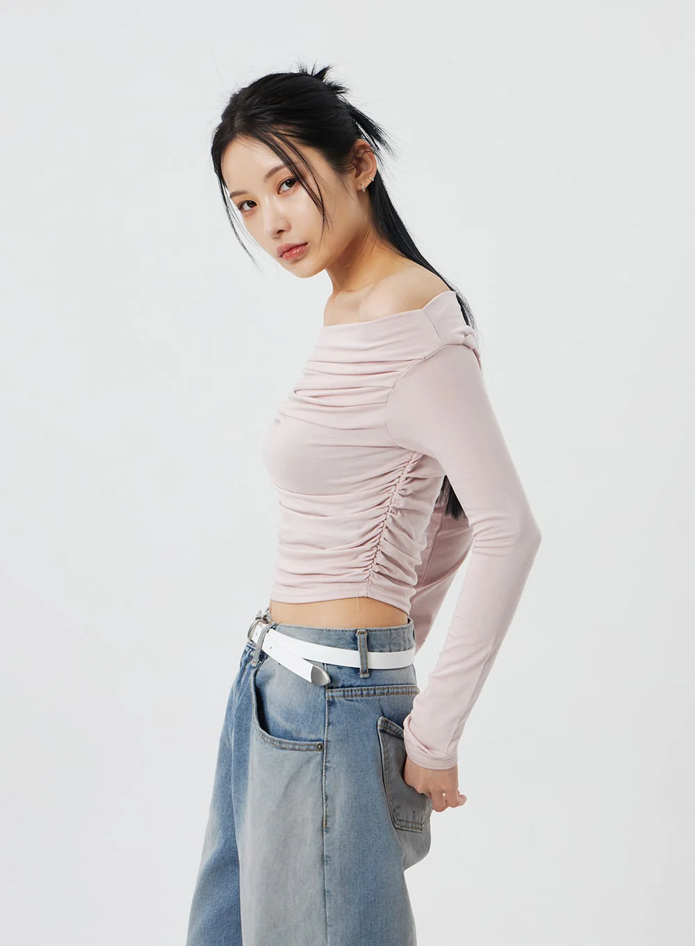 Off-Shoulder Cropped Top CF322 - Image 3