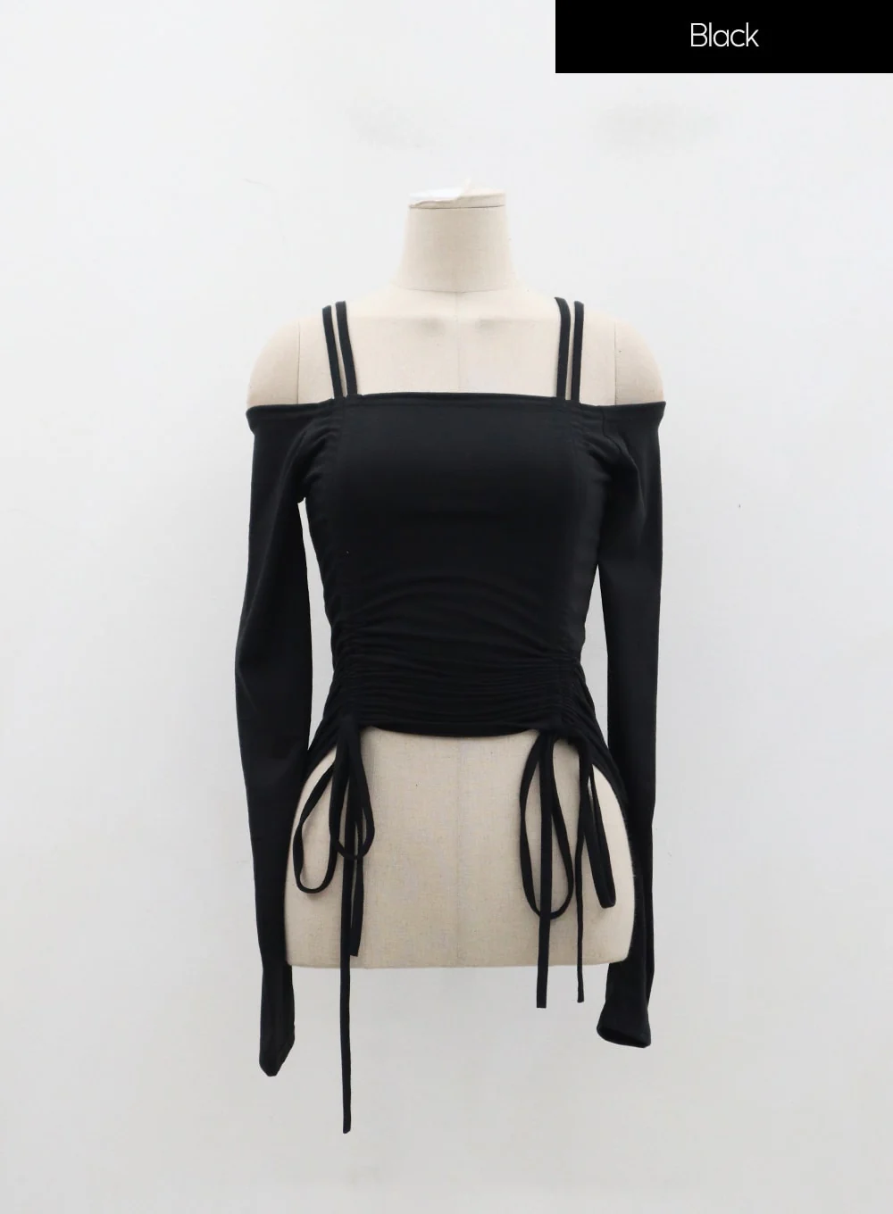 Off-Shoulder Double Front Tie Ruched Top IJ304 - Image 14