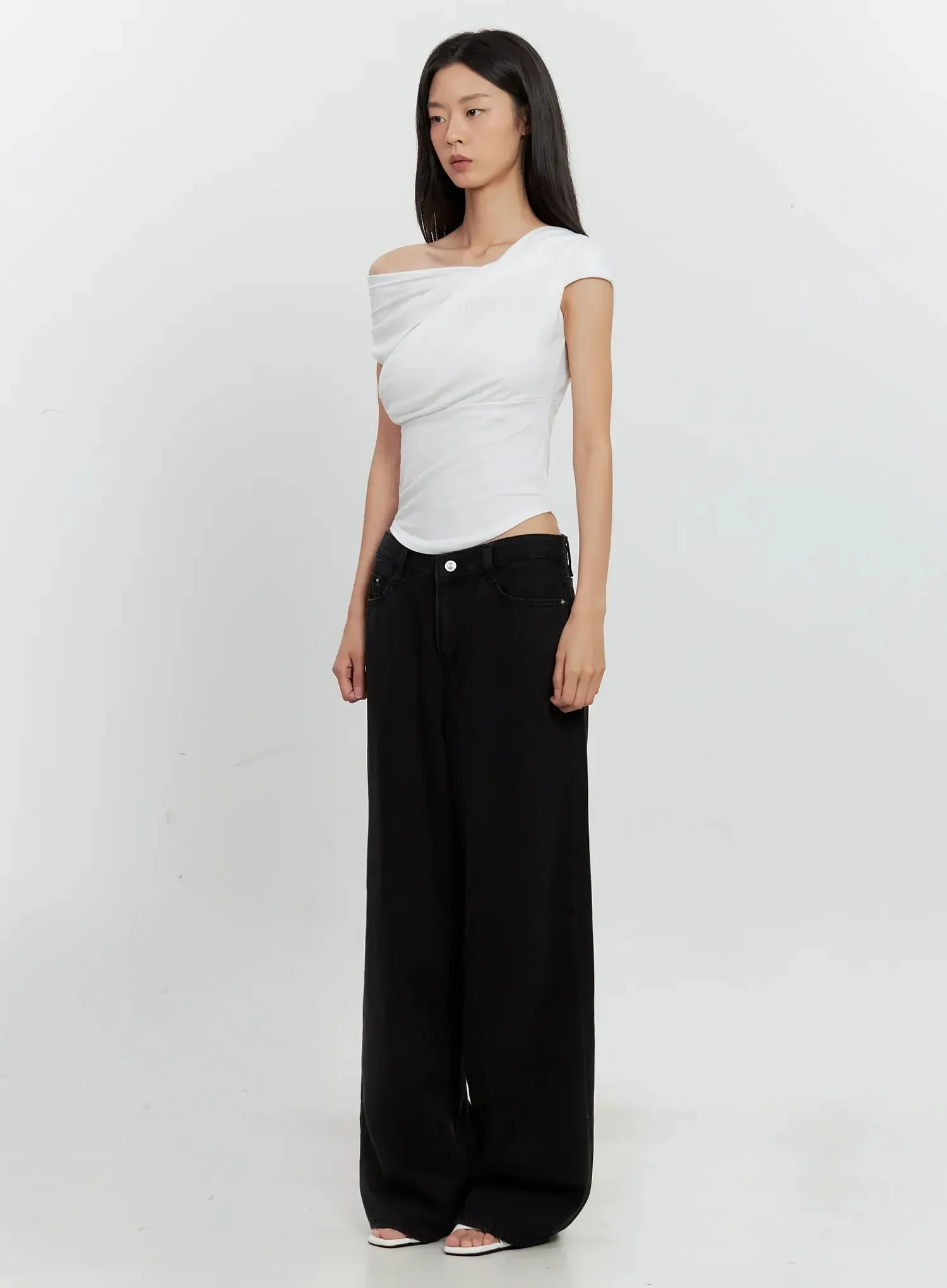Off-Shoulder Draped Top IL528 - Image 11