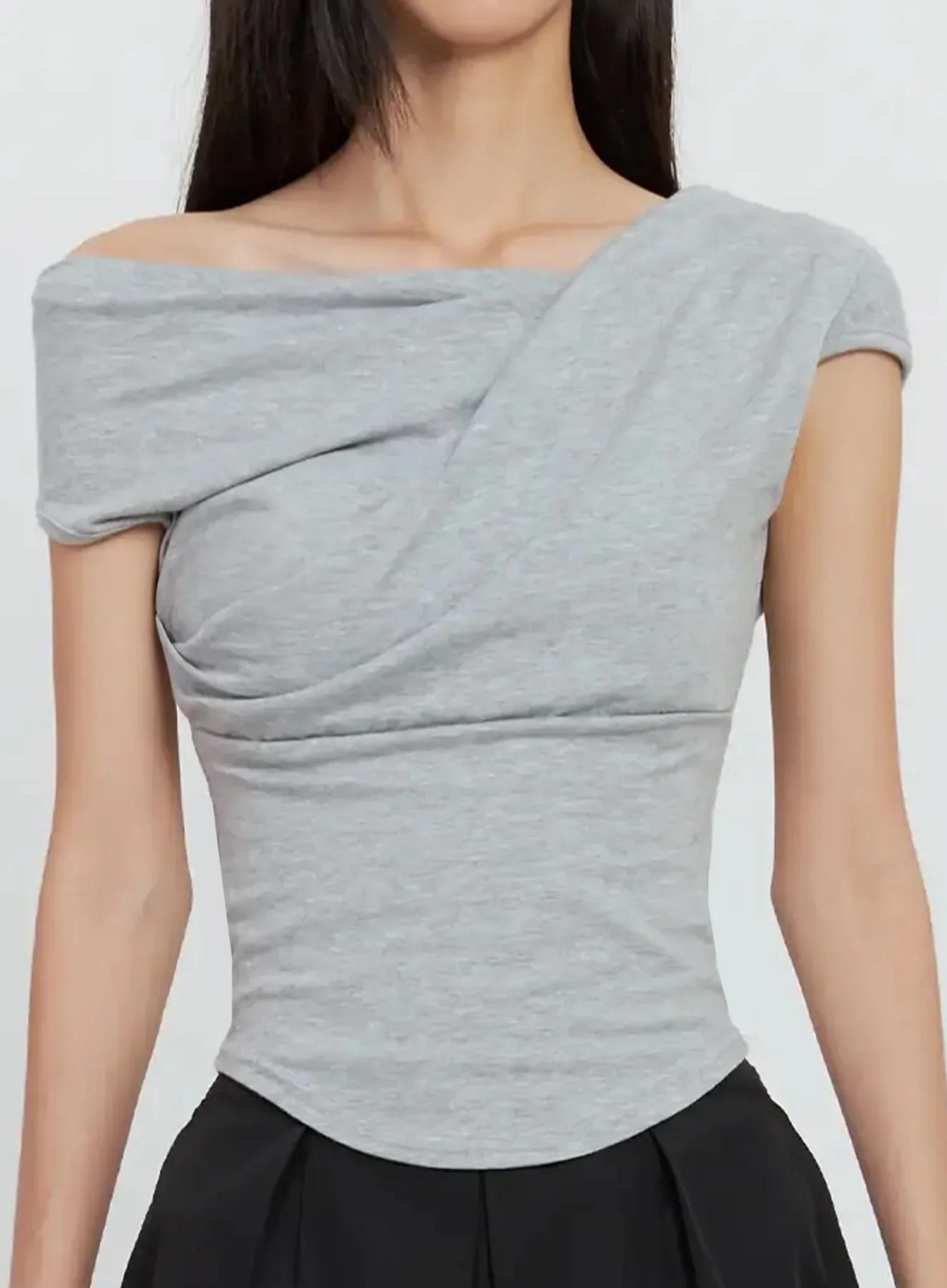 Off-Shoulder Draped Top IL528 - Image 17