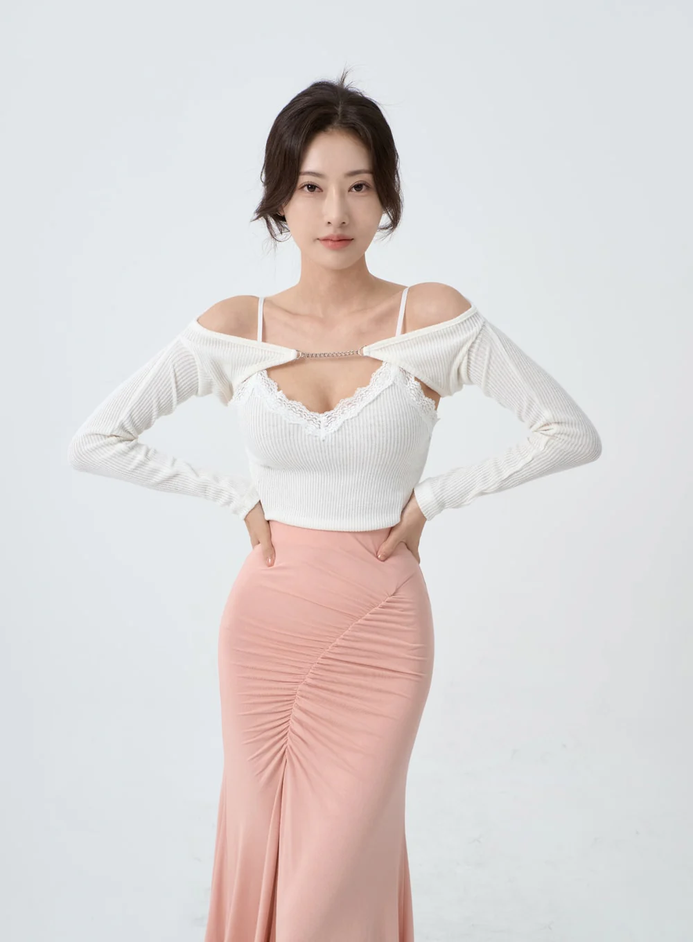 Off-Shoulder Knit Bolero Cardigan IO26 - Image 2