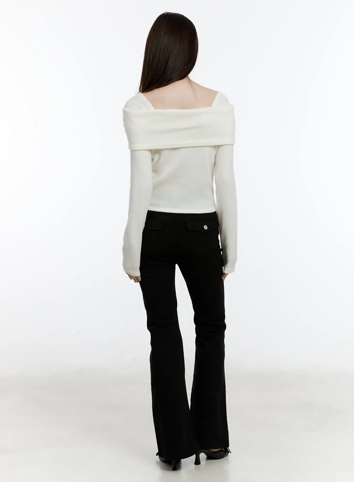 Off-Shoulder Knit Ribbon Top ID510 - Image 7