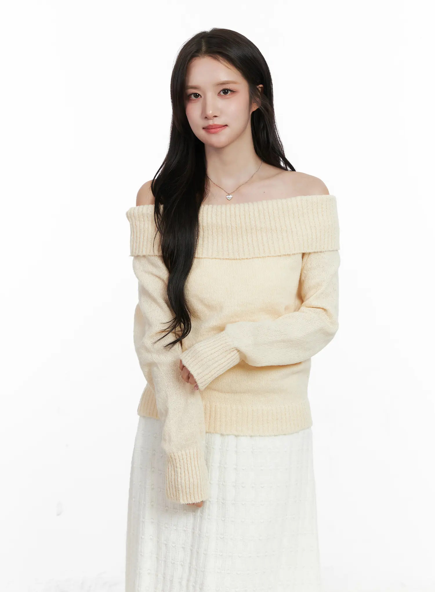 Off-Shoulder Knit Sweater CN526 - Image 11