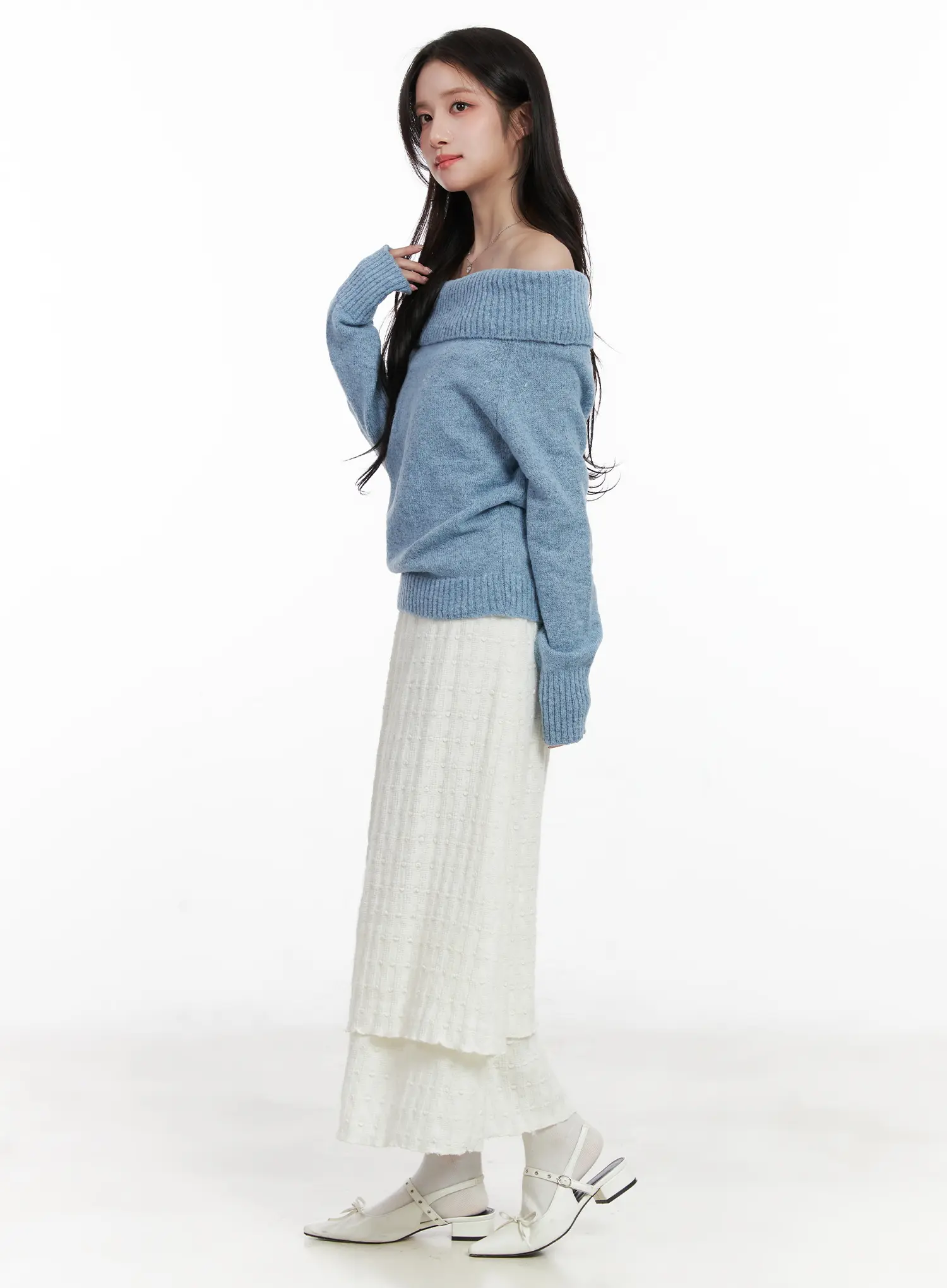 Off-Shoulder Knit Sweater CN526 - Image 5