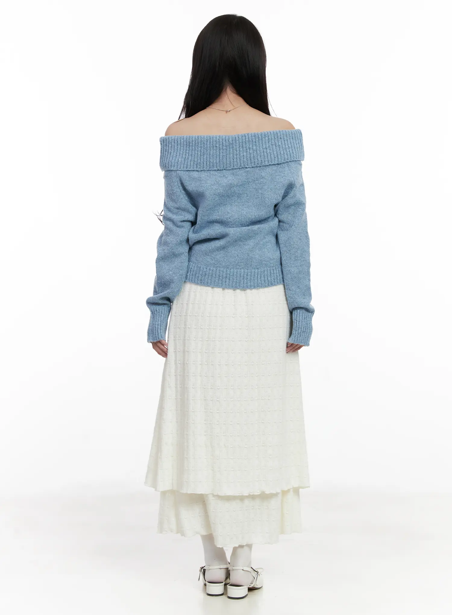 Off-Shoulder Knit Sweater CN526 - Image 6