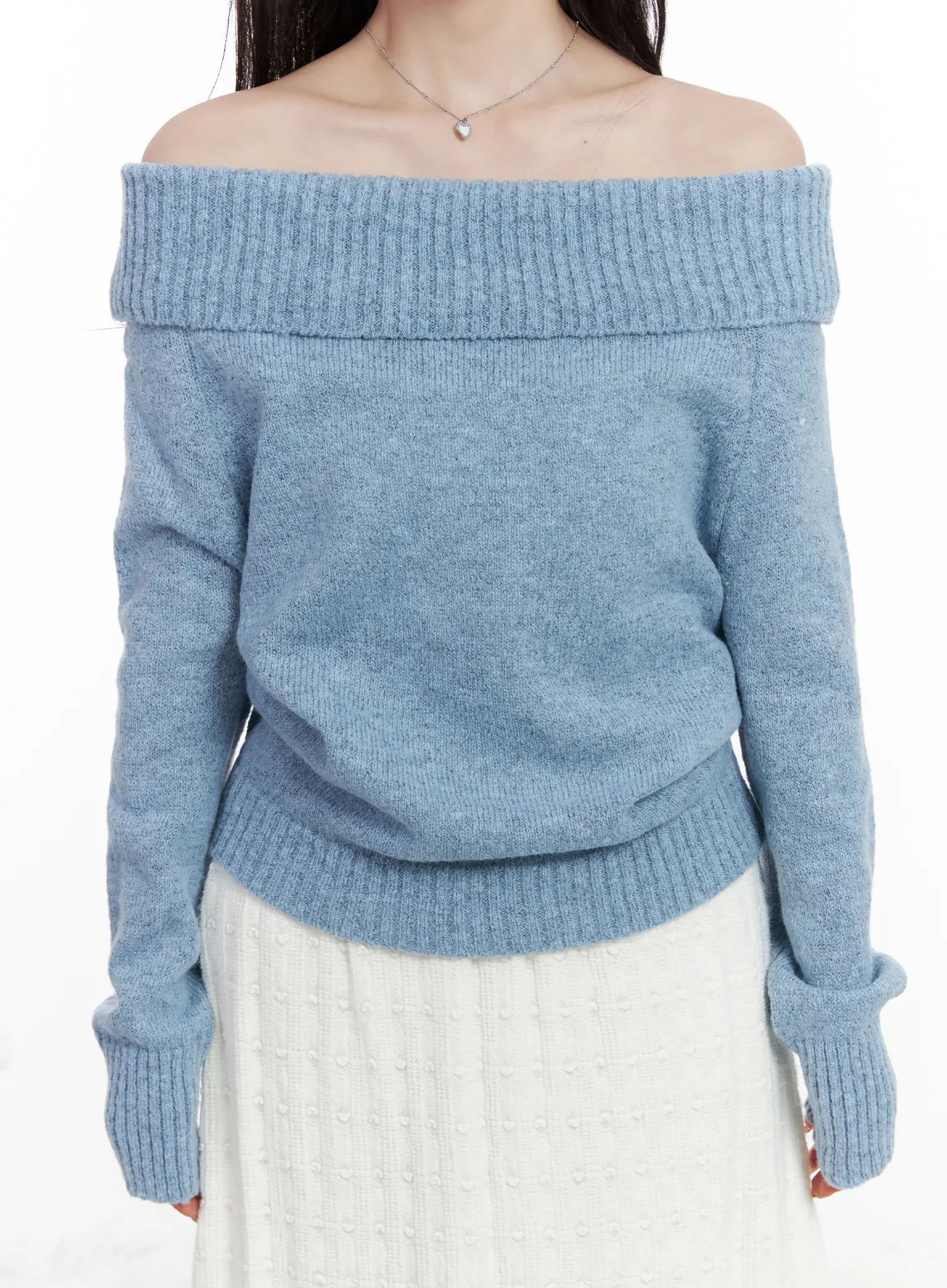 Off-Shoulder Knit Sweater CN526 - Image 8