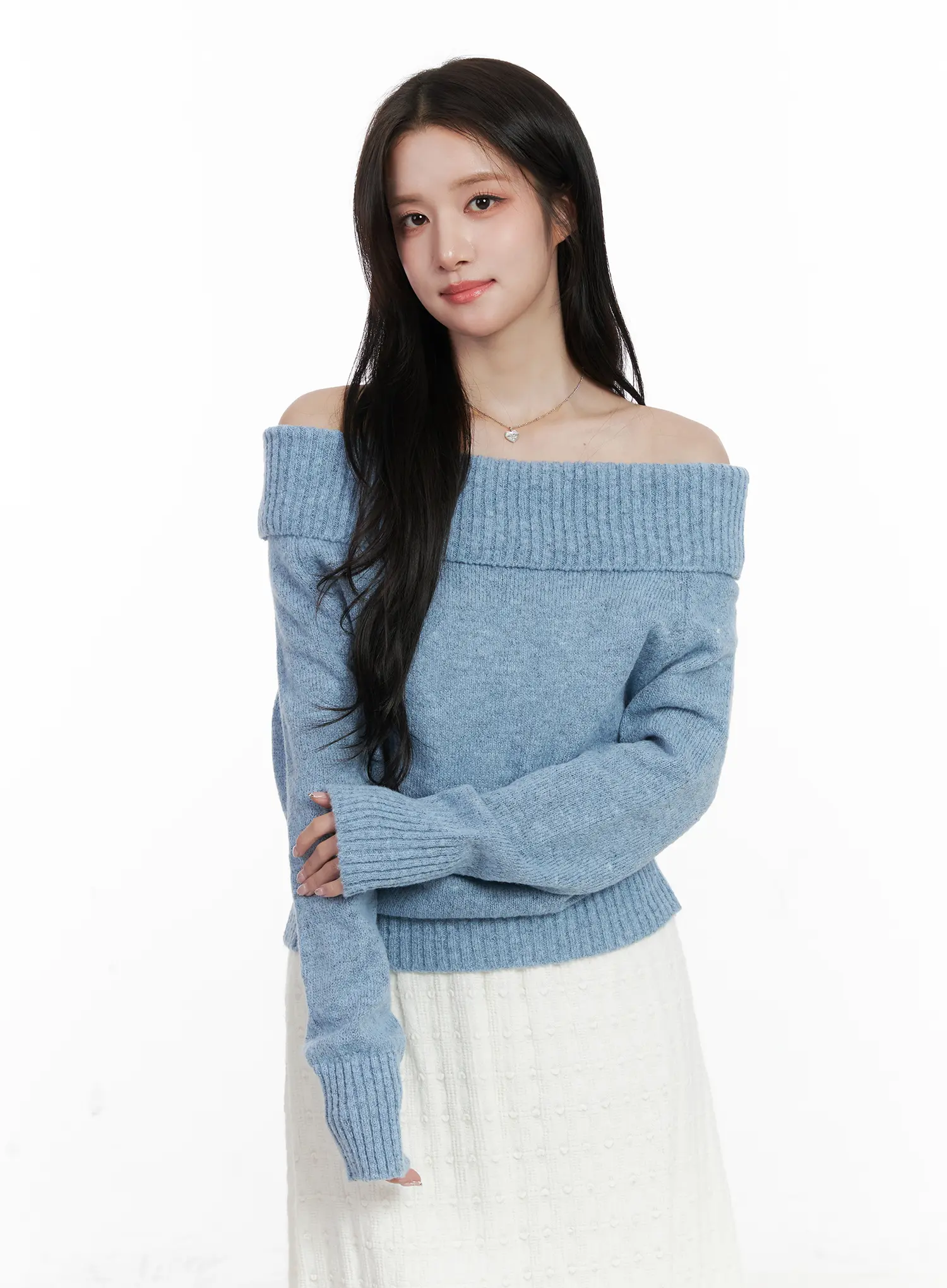 Off-Shoulder Knit Sweater CN526 - Image 9