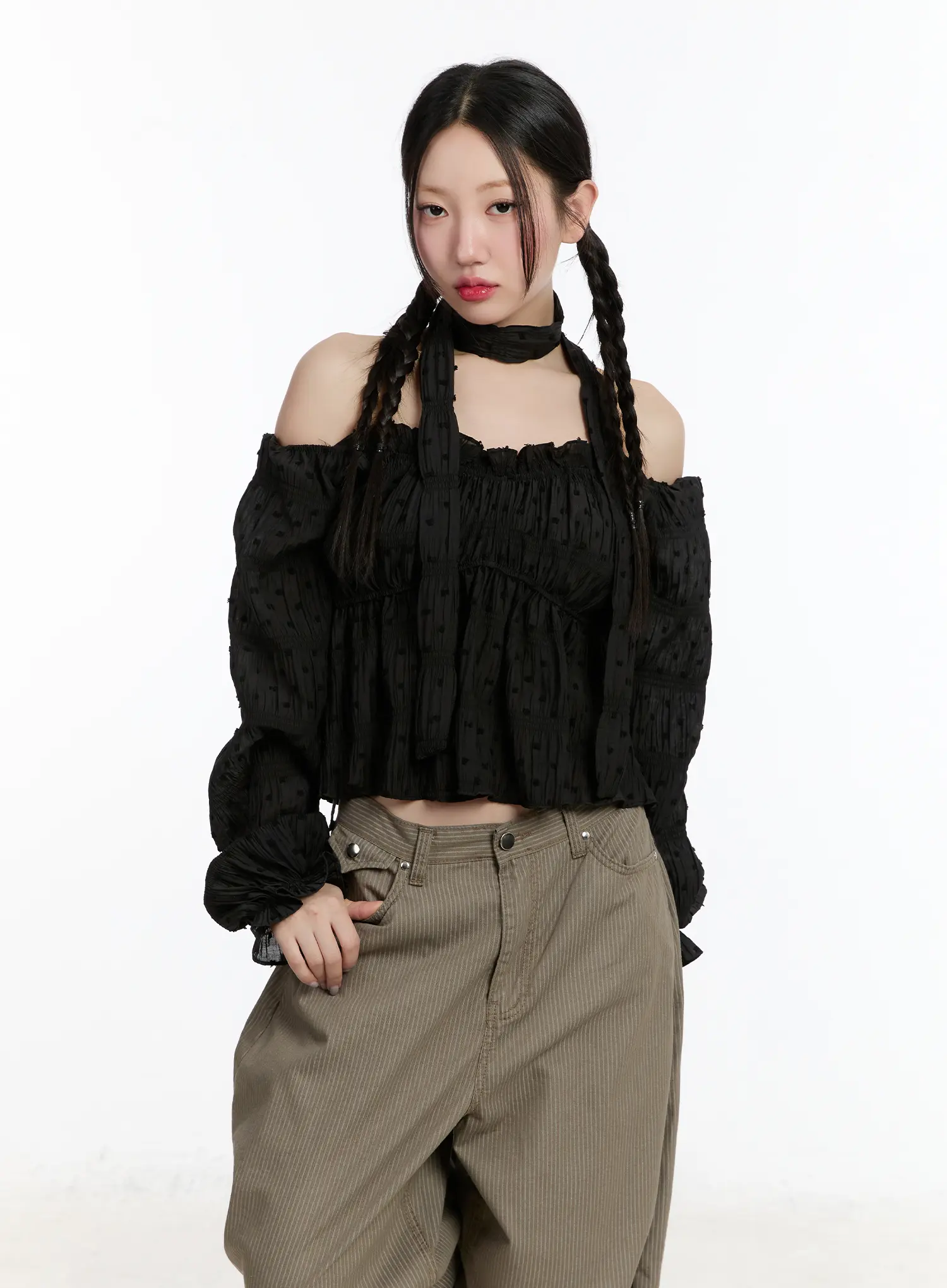 Off Shoulder Lace Ruffle Blouse CM511 - Image 10