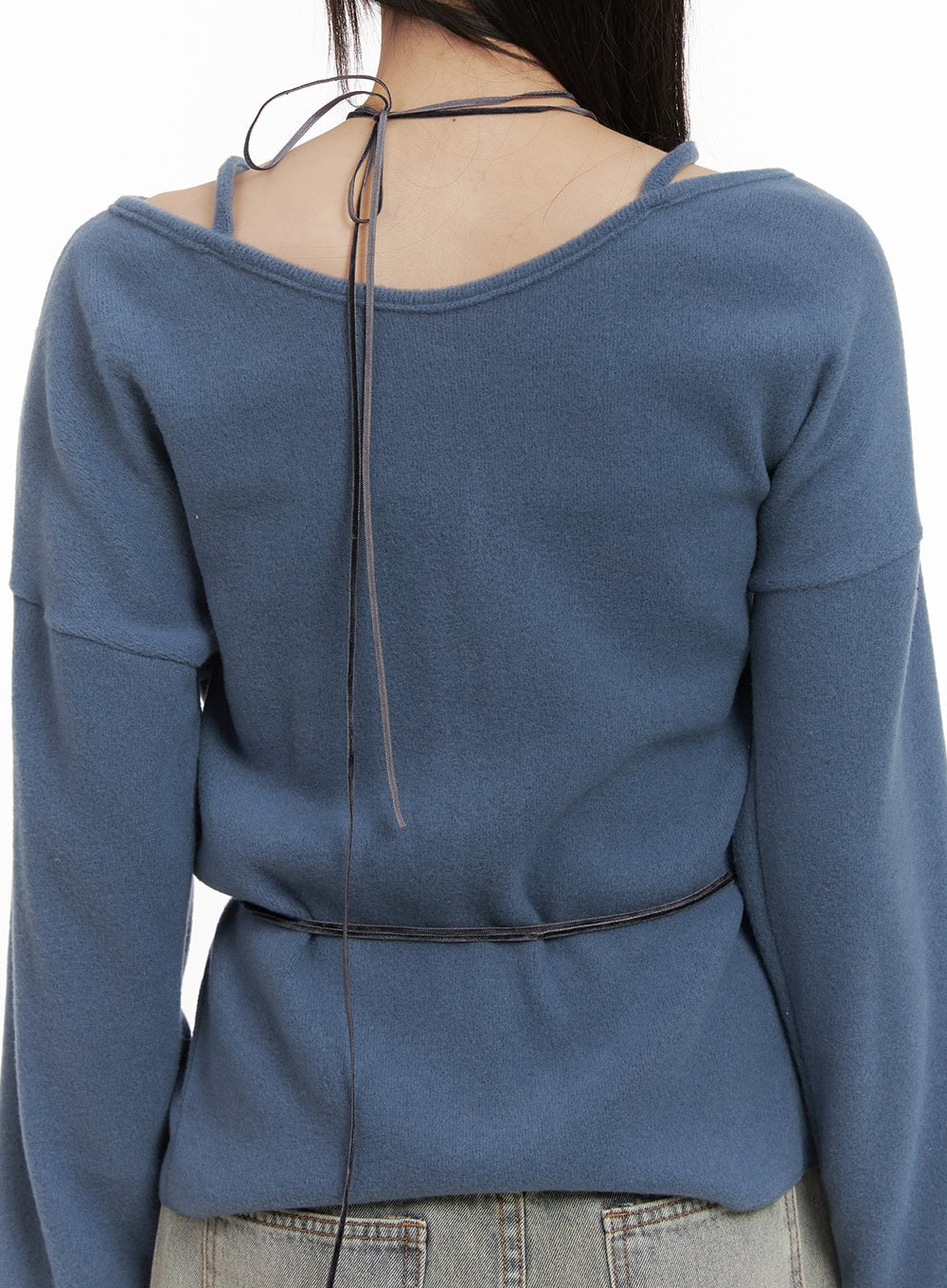 Off-Shoulder Loose-Fit Buttoned Cardigan CD426 - Image 8