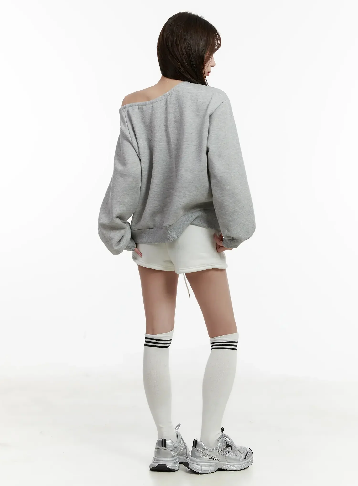 Off-Shoulder Ribbon Sweatshirt IJ521 - Image 11