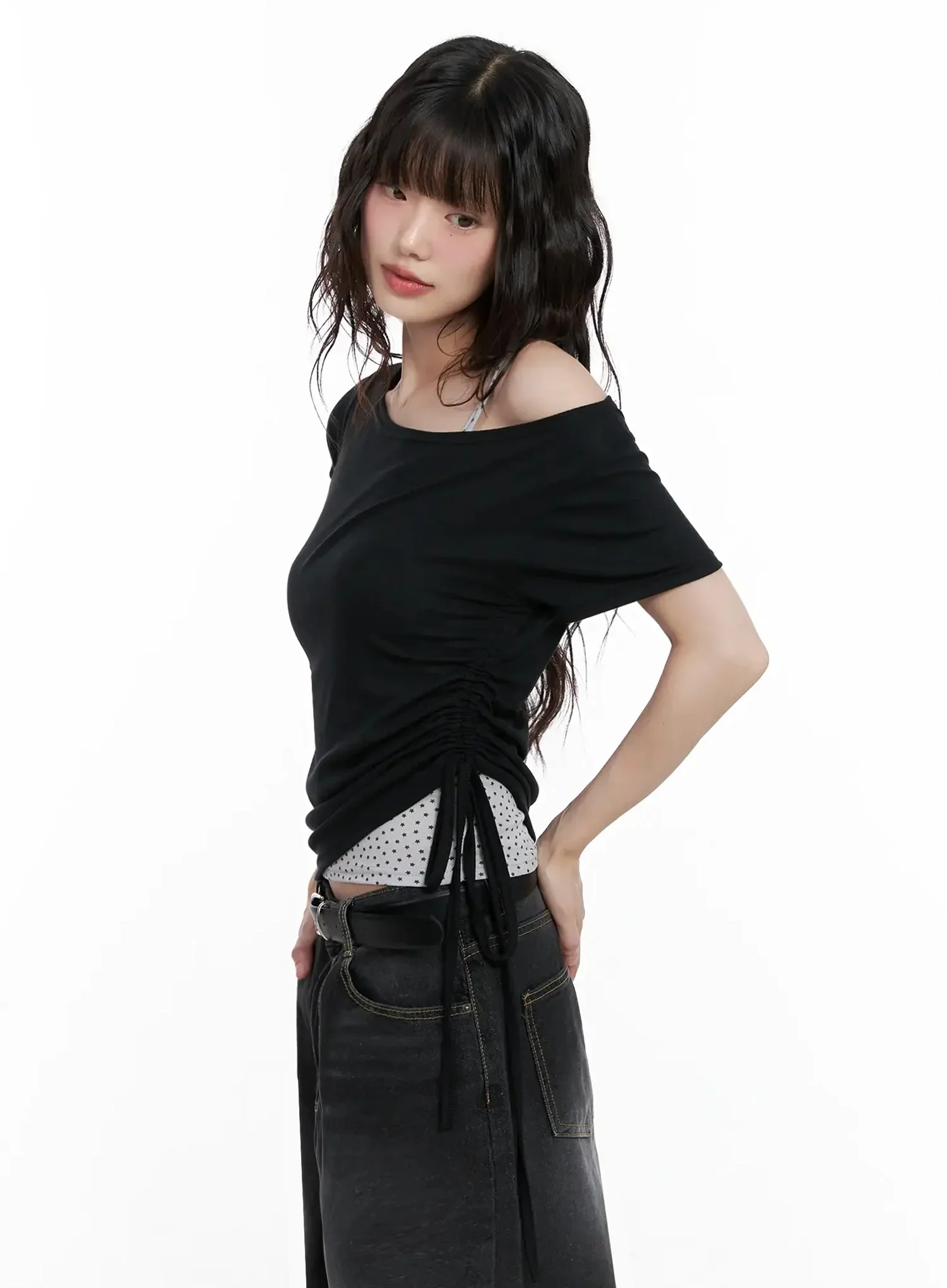 Off-Shoulder Ruched Top IL528 - Image 9