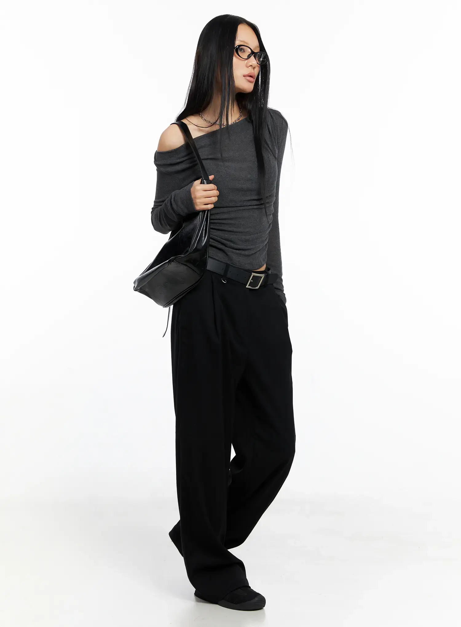 Off-Shoulder Shirred Knit Top CO529 - Image 6