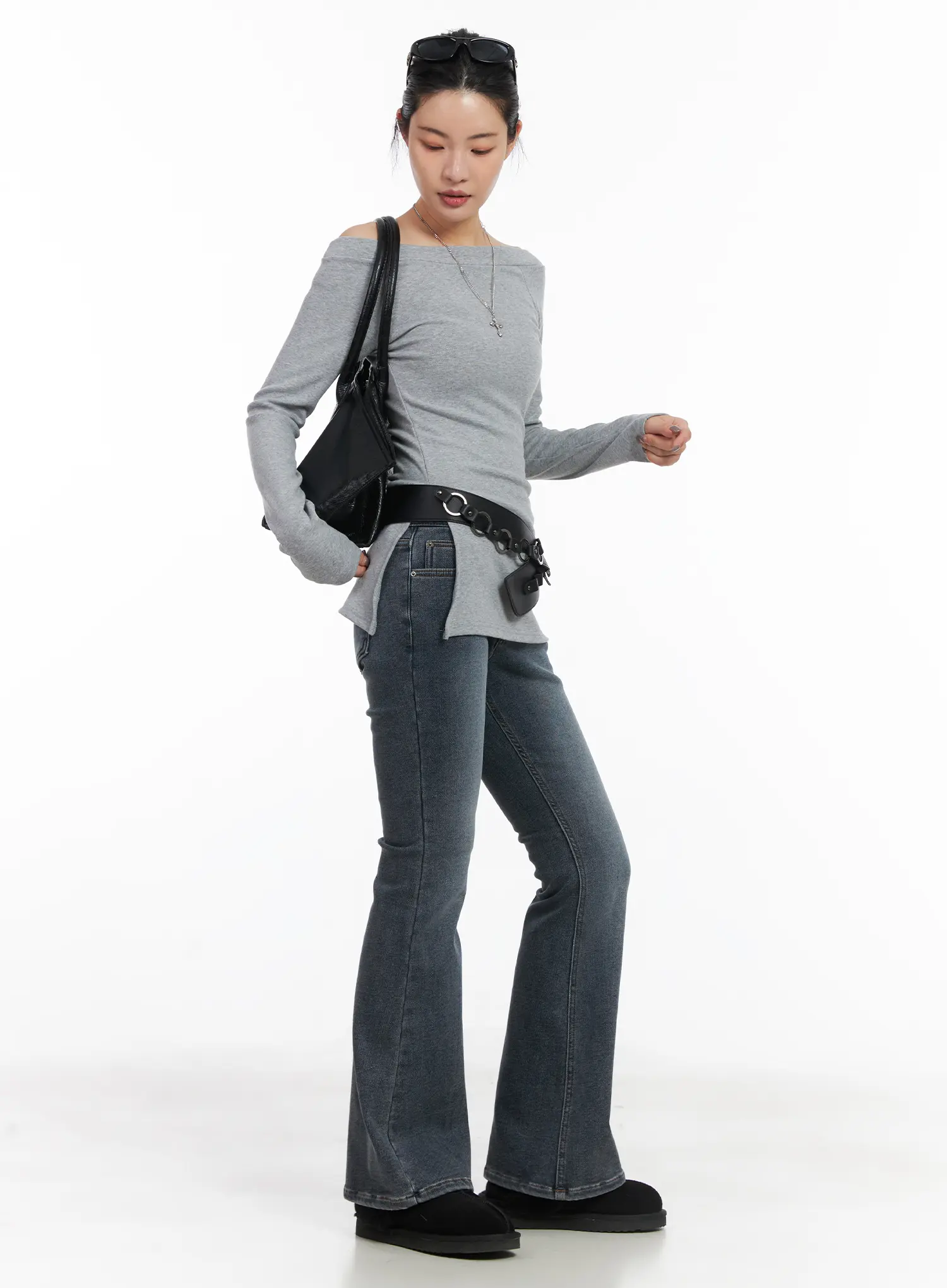 Off-Shoulder Slit Long Sleeve Top CD509 - Image 6