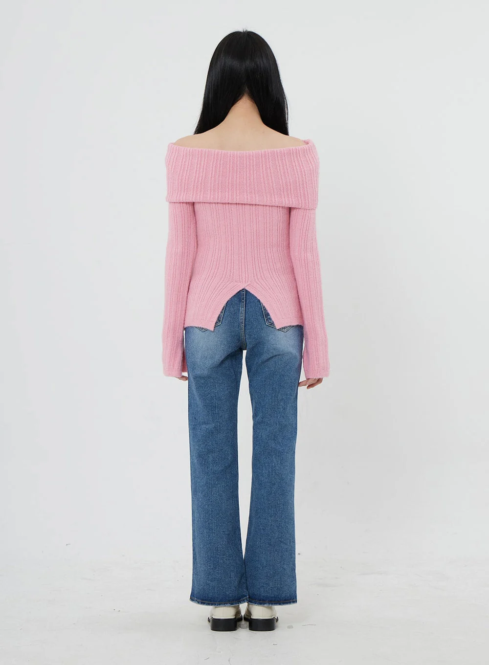 Off-Shoulder Stripe Knit Top OD22 - Image 15