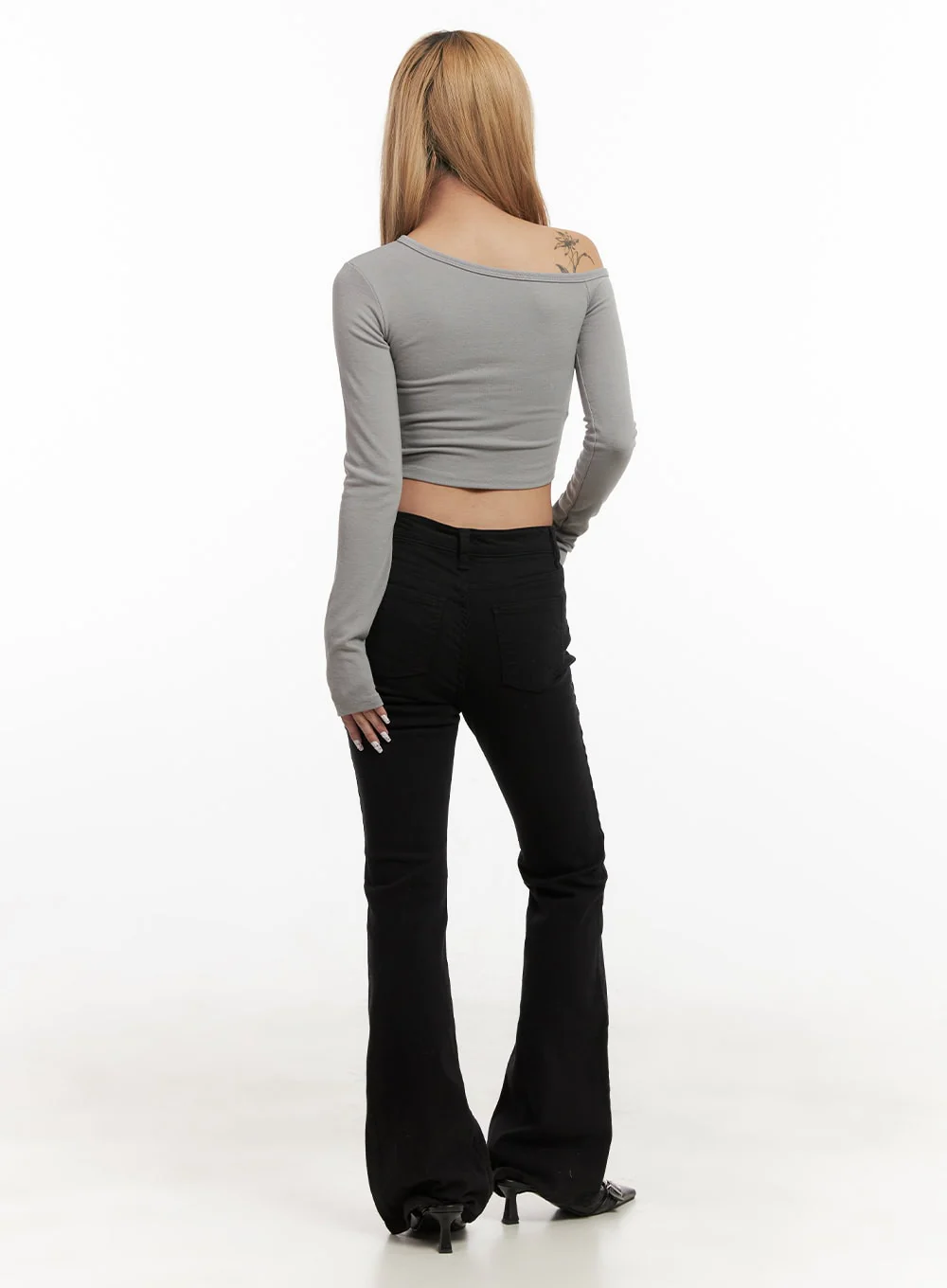 One-Shoulder Graphic Crop Top CJ508 - Image 6