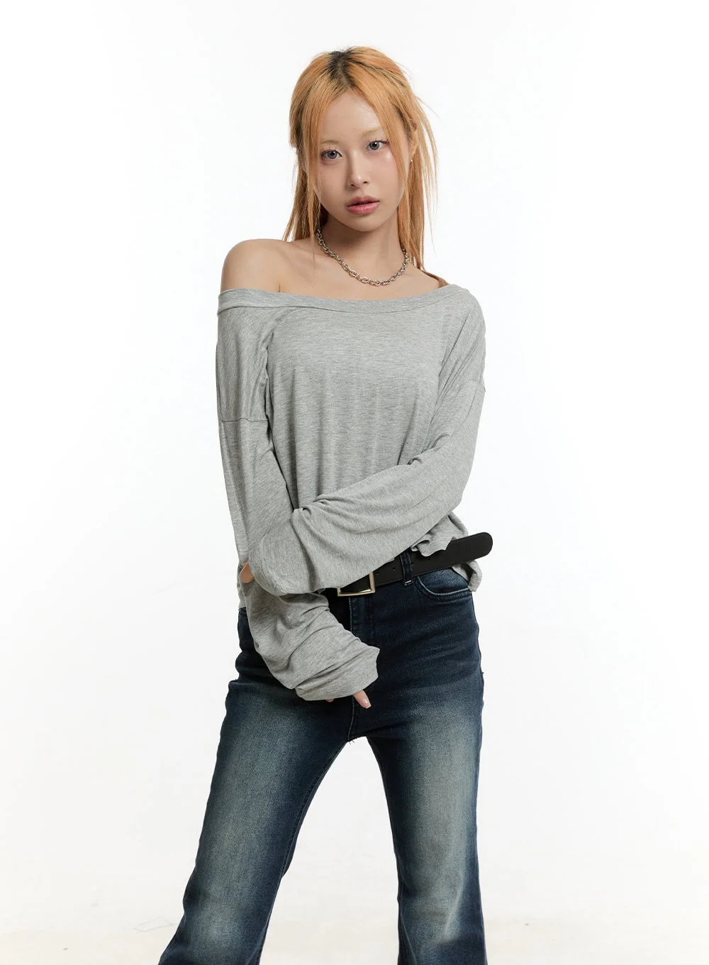One-Shoulder Long-Sleeve Crop Top CY501 - Image 8