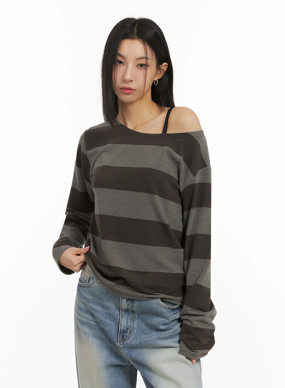 One-Shoulder Striped Top ID431 - Image 11