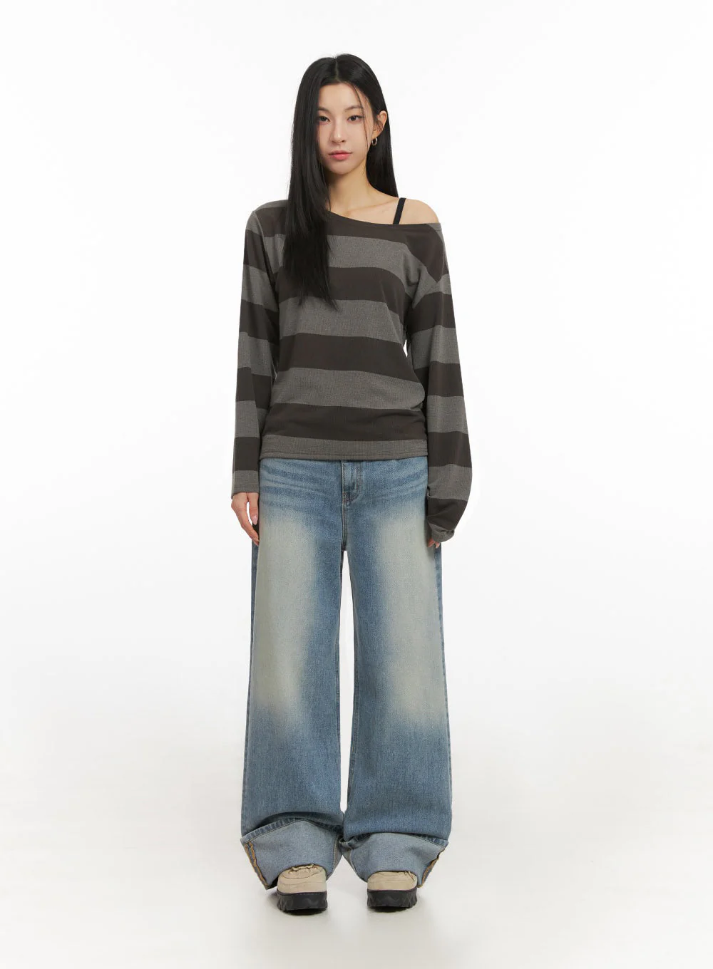 One-Shoulder Striped Top ID431 - Image 4
