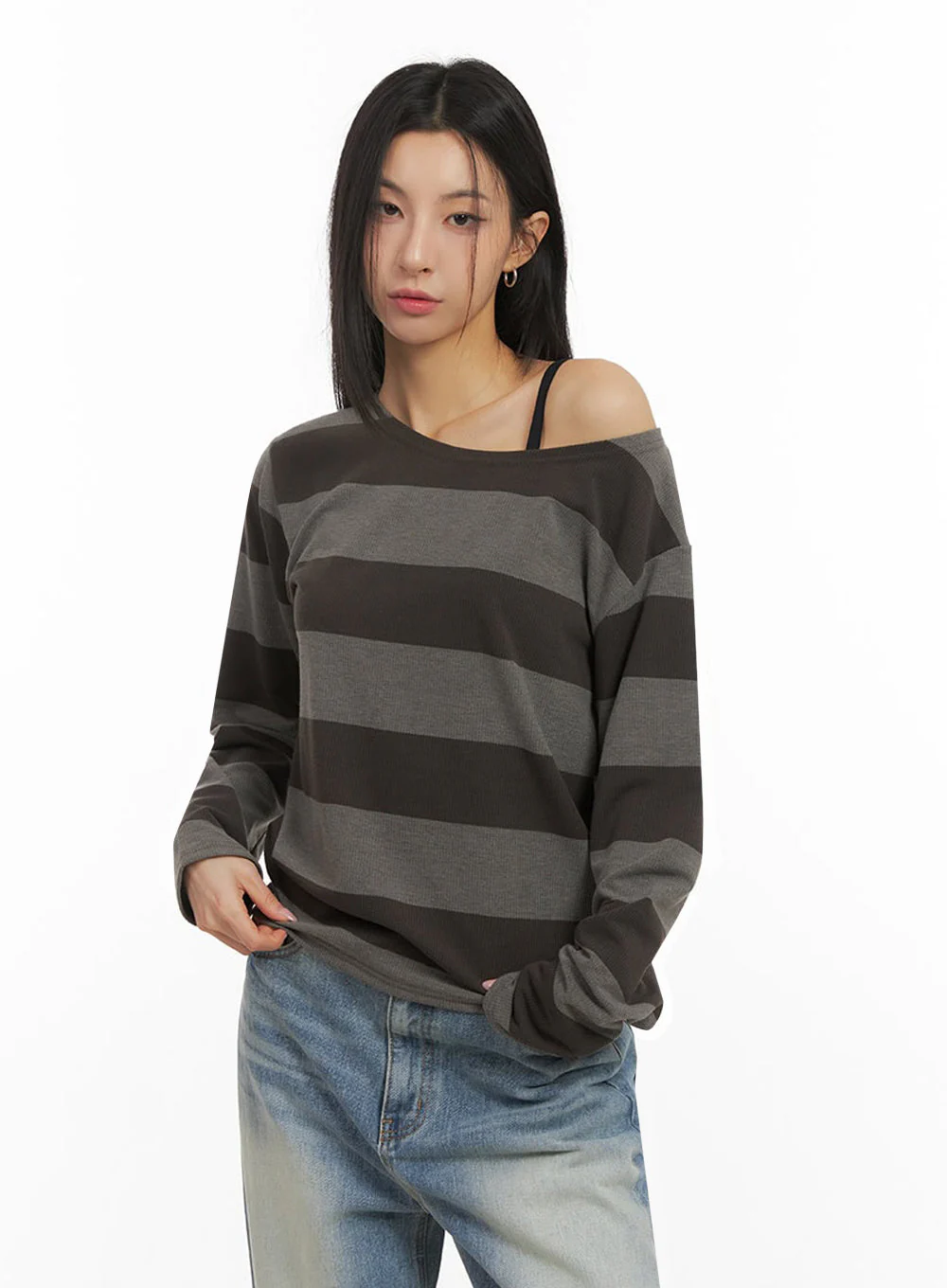One-Shoulder Striped Top ID431 - Image 5