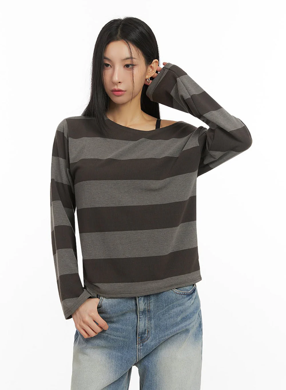 One-Shoulder Striped Top ID431 - Image 6