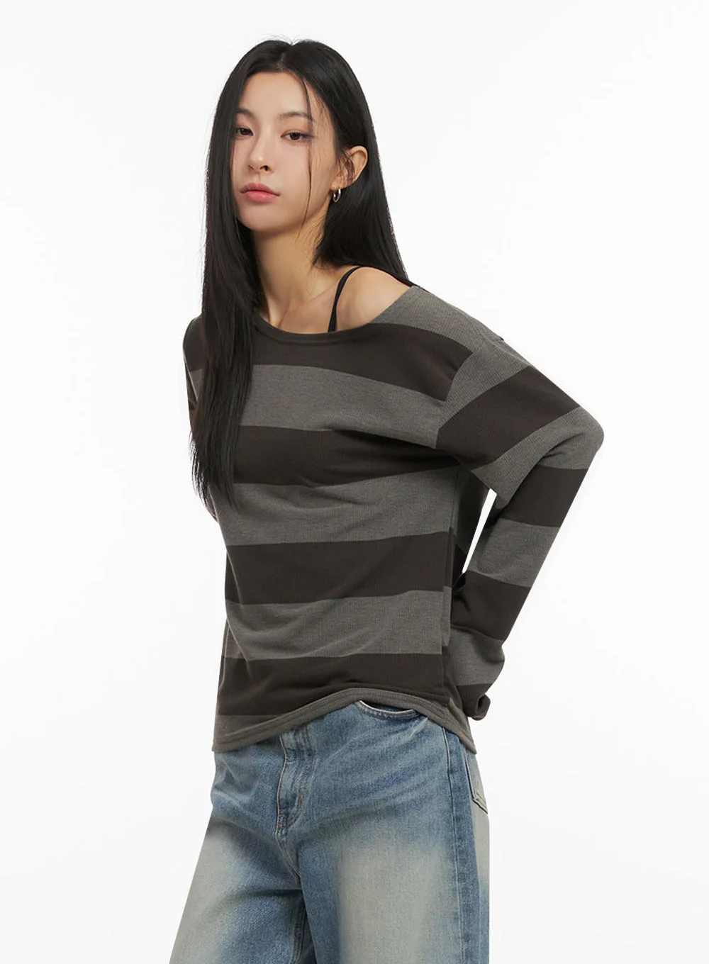 One-Shoulder Striped Top ID431 - Image 7