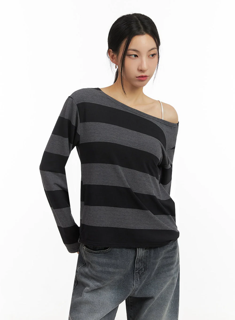 One-Shoulder Striped Top ID431 - Image 8